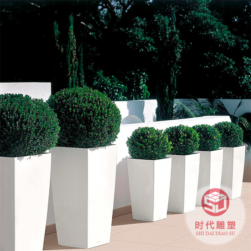 歐式玻璃鋼折紙切面花盆商場(chǎng)酒店寫(xiě)字樓落地組合盆栽組合花瓶花器