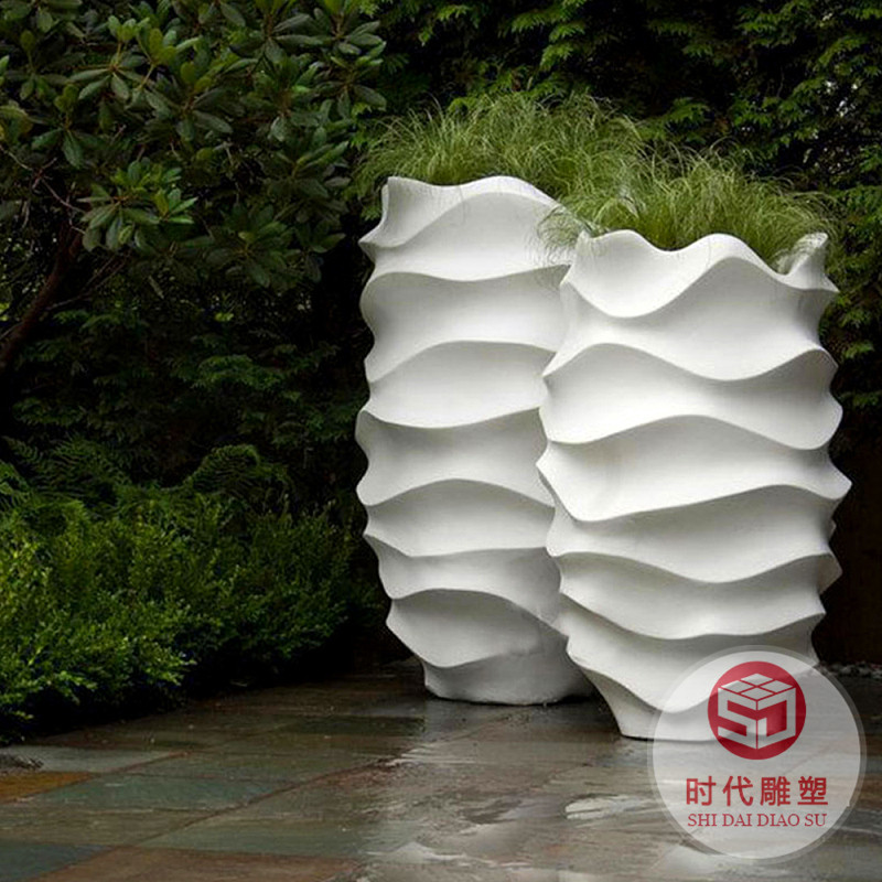 玻璃鋼定制半圓弧球形花盆商場(chǎng)美陳花槽景觀落地大廳創(chuàng)意組合花器