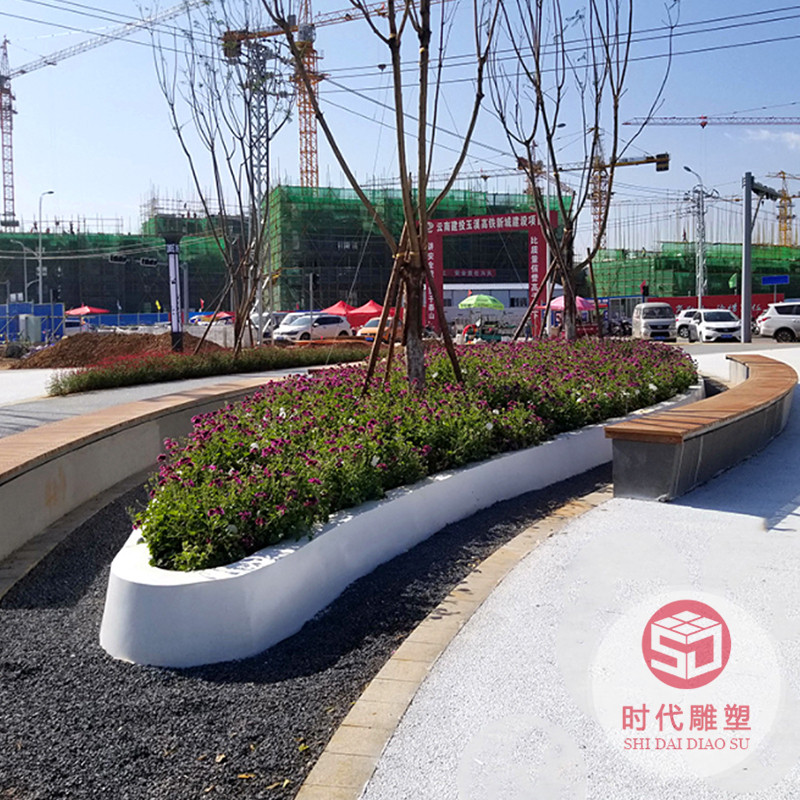 定制玻璃鋼樹池戶外創(chuàng)意圓形坐凳服務(wù)區(qū)座椅公園休息區(qū)種植池坐凳