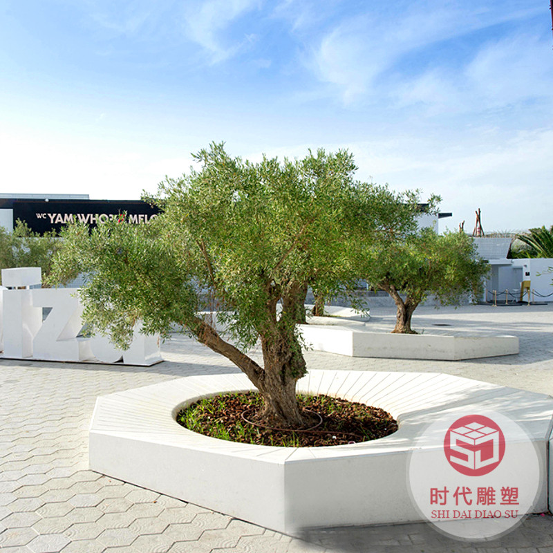 玻璃鋼異形樹池三角形花壇商業(yè)美陳戶外休閑椅機場擺件供應(yīng)全國