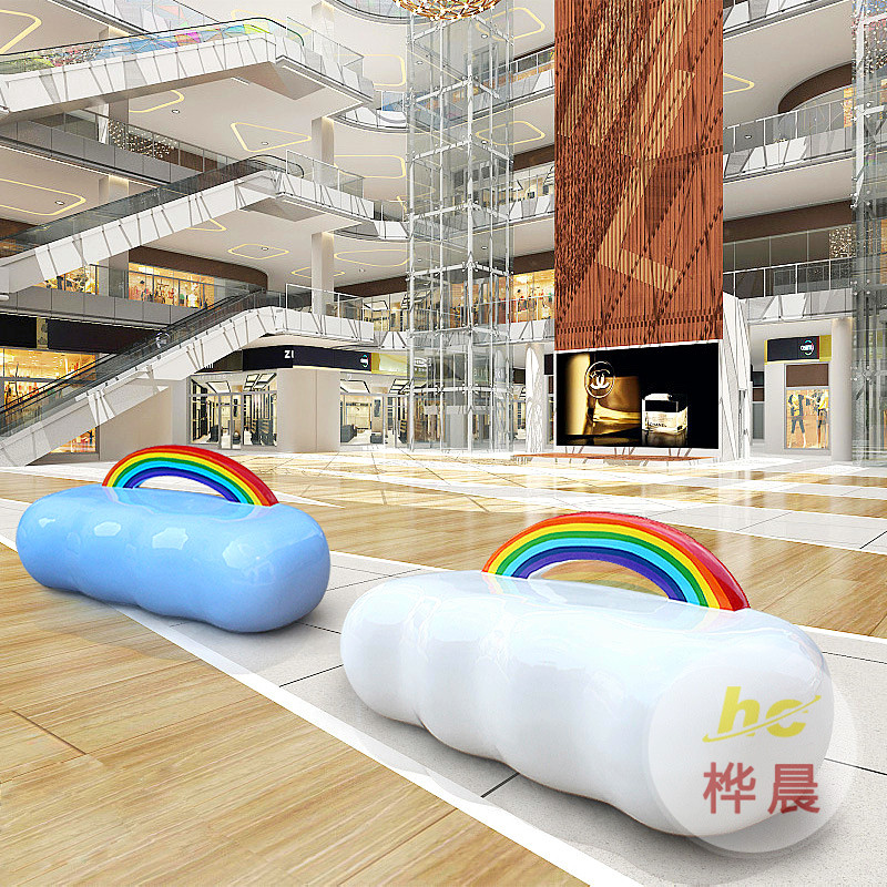 玻璃鋼座椅休閑凳商場休息椅商業(yè)美陳坐凳花盆商場休閑座椅可定制